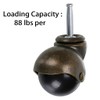 MDLUU 4 Pcs 2" Stem Casters, Antique Ball Caster Wheel