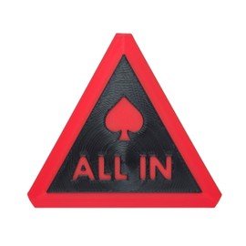 Hill Country Vinyl 3D Printed All in Triangle Button for Texas Hold'em Poker (2.5in [Standard], Red/Black)