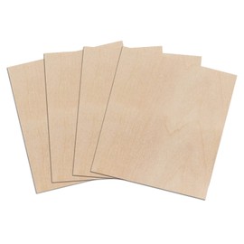 Samcos Wood Ultra Thin Plank, Wood, DIY Crafts, 11.8 x 7.9 inches (300 x 200 mm), Thickness 0.06 inch (1.5 mm), Set of 4, Wood Sheet Model, Handmade, Unpainted, Craft Material, Ultra Thin, Ultra Light, Convenient Plank, Carving, Art Supplies