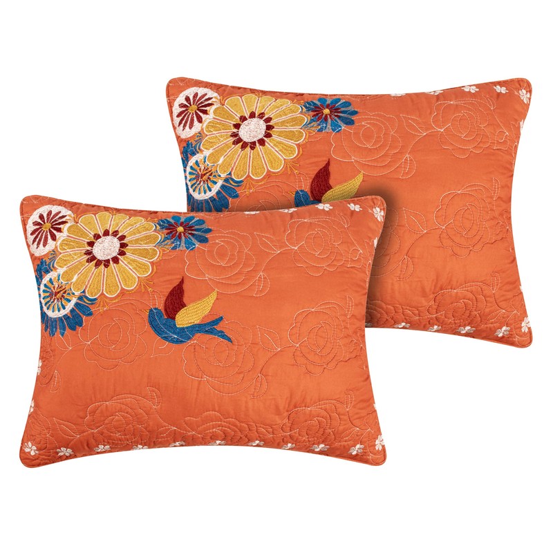 Barefoot Bungalow Topanga Pillow Sham, King, Orange