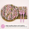 Greencian 96Pcs Pink Hunting Deer Camo Party Decorations, Serves 24