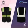 LIZMOF Black Safety Vest for Women, High Visibility Reflective Vest,