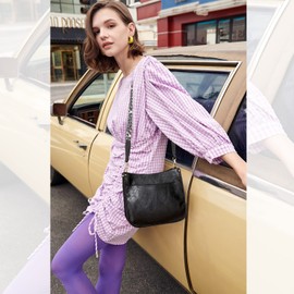 NICOLE & DORIS Women Crossbody Bags Large Shoulder Bag PU Leather Ladies Messenger Bag Multi Pockets Handbags Satchel Bag Hobo Bags for Travel Work Daily Use Black
