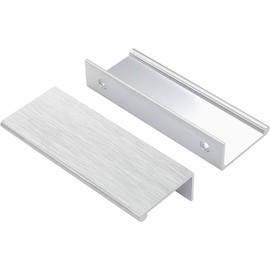 Peaha 10 Pack Brushed Nickel Cabinet Pulls 3In Cabinet Handles Closet Door Finger Pull Pack Cabinet Finger Pulls Brushed Nickel 76mm/3in Center to Center, LS7030SNB76