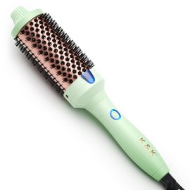 K&K Pro Thermal Brush Creates Blowout Look, 1 3/4 Inch Ionic Heated Round Comb Makes Hair Smoother, Dual Voltage, Thermal Round Brush Effortlessly Achieves Gorgeous Curls, 30S Fast Heating