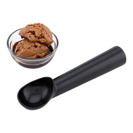 Restaurantware Met Lux 1.5 Ounce Ice Cream Scoop 1 Non Stick Commerical Ice Cream Scooper - Freezer-Safe Heavy Duty Black Aluminum Ice Cream Dipper
