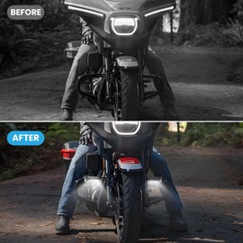 Chrome Highway Bar Lights Turn Signal for Harley, LED Crash Bar Driving Light Switchback w/White DRL & Amber Turn Signal Lamp for Harley Road Glide Ultra Limited 2014-2023; Street Glide CVO 2024