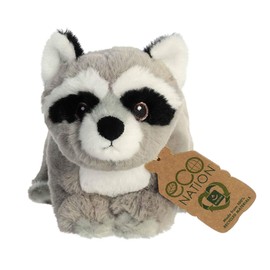 Aurora® Eco-Friendly Eco Nation™ Raccoon Stuffed Animal - Environmental Consciousness - Recycled Materials - Gray 9.5 Inches