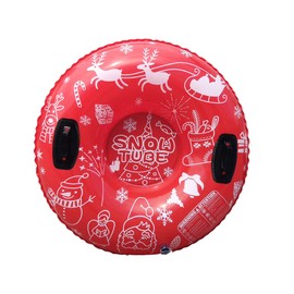 YJZQ Inflatable Ski Sledge Heavy Duty Sports Winter Sledge Foldable Circle with Handles for Kids and Adults Diameter 94cm Colorful