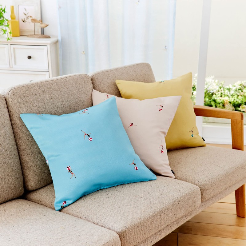 Suminoe V349C Cushion Cover, Yellow, 17.7 x 17.7 inches (45