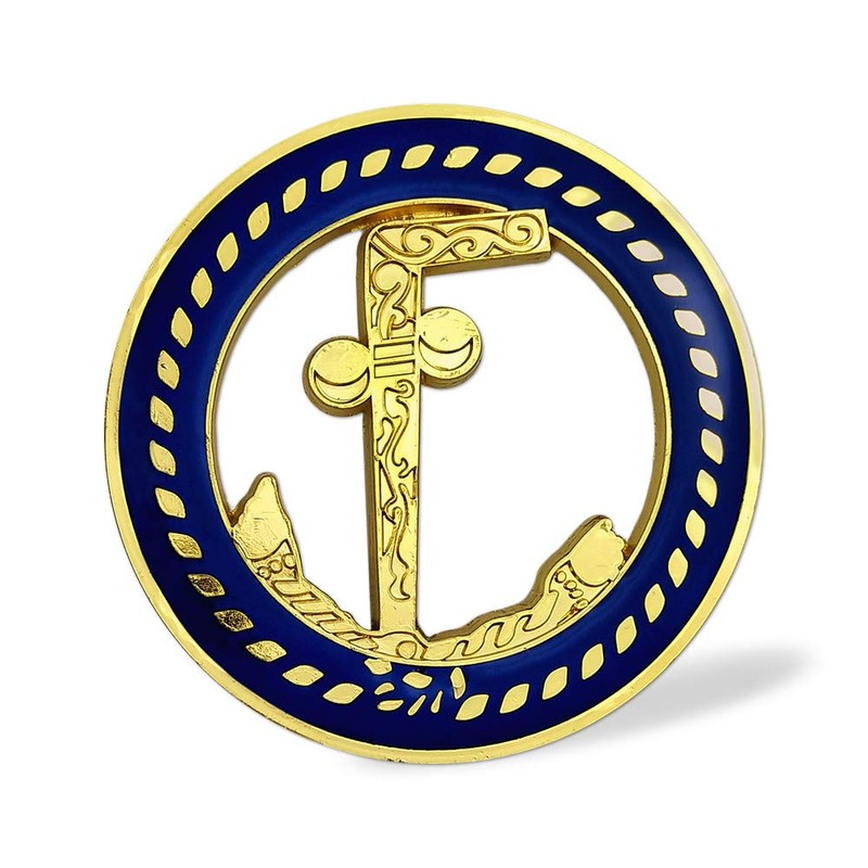 Tubal Cain Masonic Auto Emblem Car Decal Blue & Gold