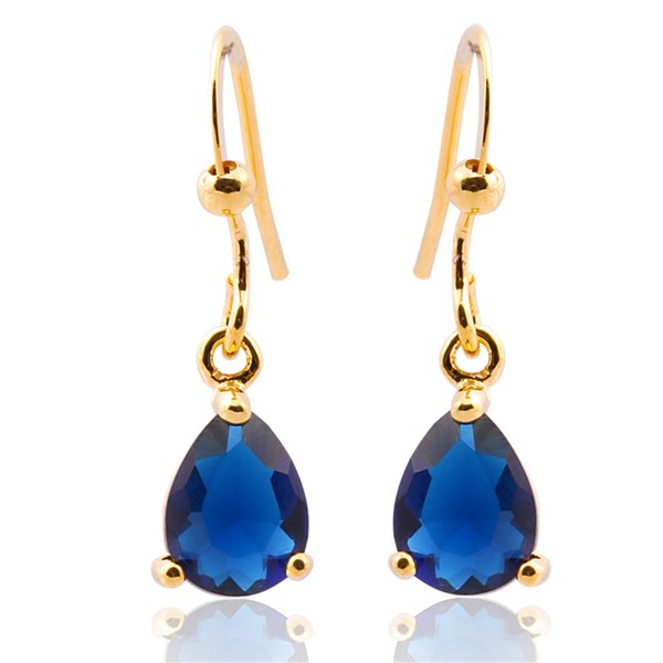 [RIZILIA TEARDROP] Dangle Pierced Earrings with Pear Cut Gemstone CZ