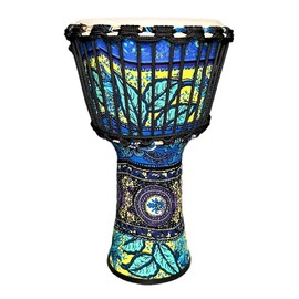 RUOSWTE 8.5 "Djembe Drum, Bongo Drum, Percussion Music, Sheepskin Drum Face, Professional Tuning, Hand Drum（Maple Blue）