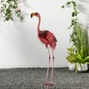 Glitzhome Metal Standing Flamingo Garden Statue with Stakes Outdoor Decorative