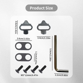 WENJION SPD Cleats Set for Bicycle Pedals, Non-Slip Design, Includes Screws and Tools, Bicycle Accessories for MTB, Road Bike, Travel, Outdoor