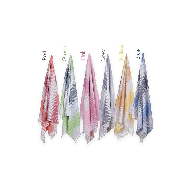 Oversized Turkish Beach Towels - 6 Pack, Quick Dry &