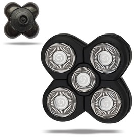 UPTARD 5D Blade Replacement Heads, Shaver Replacement Blades, Head Shavers for Bald Men, Shaver Head Replacement, Stainless Steel Rotary Blades for Electric Head Razor