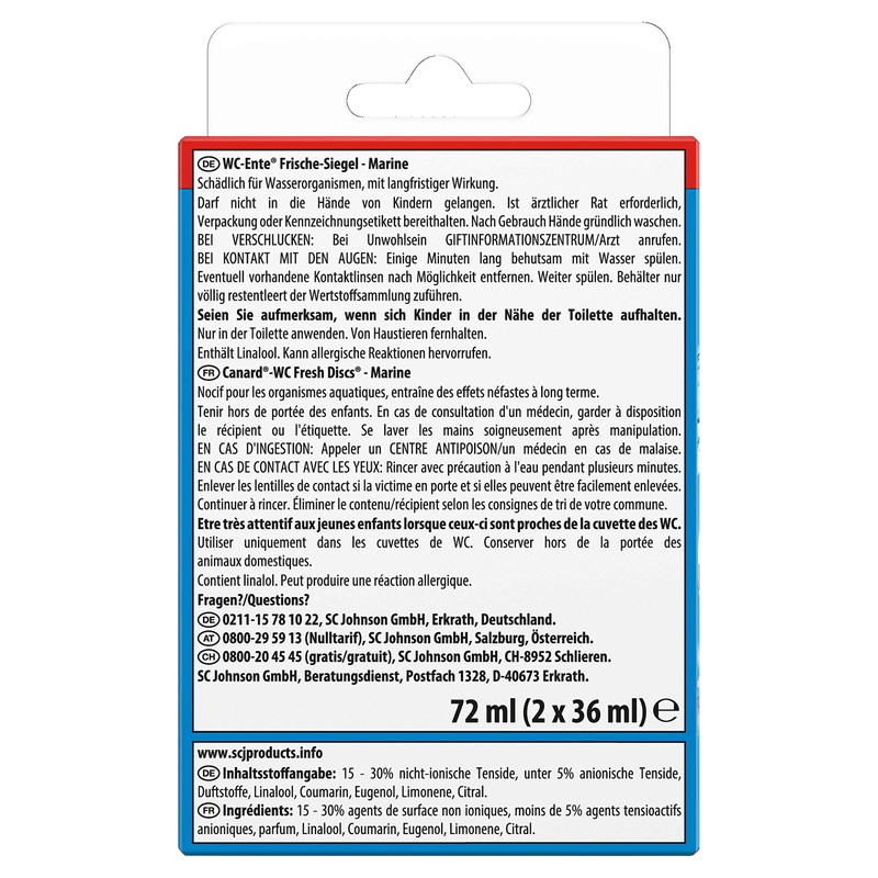 Toilet duck freshness seal, refill for the toilet stone made