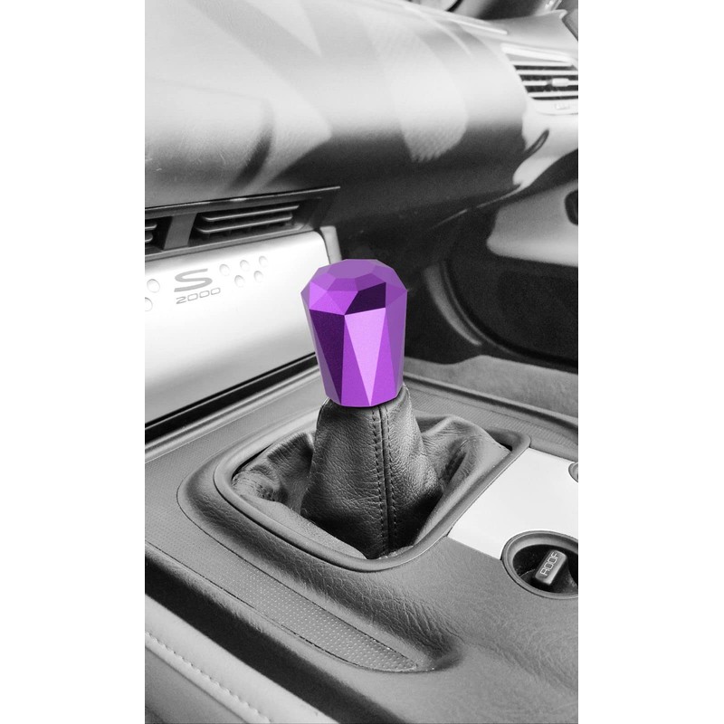 EZAUTO WRAP Universal Purple Diamond Shifter Chrome Aluminum Automatic Shift