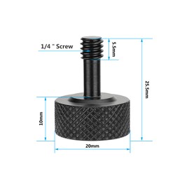 CAMVATE 3060 1/4"-20 Thread Thumb Screw Cup Head for DSLR Camera Cage Kit Accessories (One Pack of 2)