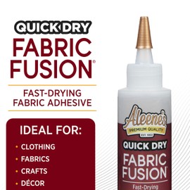 Aleene's Quick Dry Fabric Fusion, Fast-Drying Permanent Fabric Glue, Stong Bond Dries Soft and Clear in Minutes, 4 fl oz