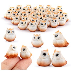 Framendino, 32 Pack Mini Resin Owl Figurines Small Owls Statues Fairy Garden Tiny Animals Figurine for Micro Landscape Decor