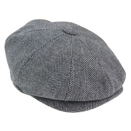 TruClothing Mens Tweed Newsboy Cap Blinder Baker Boy Razor Flat Cap Grandad Hat 8 Panel Grey L