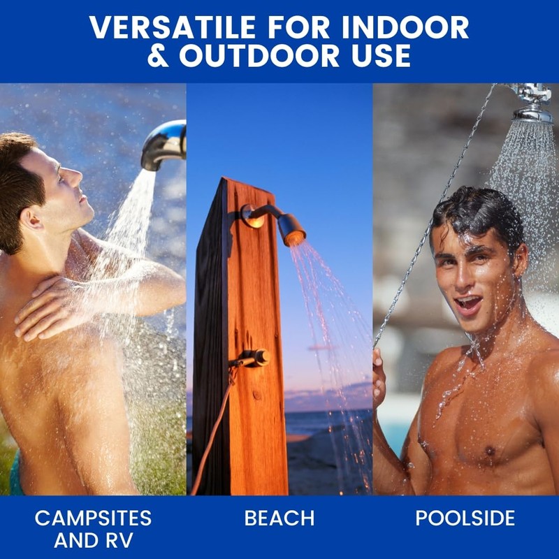 Self-Closing Shower Valve with Pull Chain, Chrome, Indoor or Outdoor