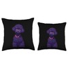 Cute And Adorable Black Toy Poodle Dog Throw Pillow