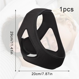 Huybaa Anti Schnarchen Kinnriemen Schnarchstopper Jaw Strap Gegen Snoring Chin Strap Stopper Flexibles Atmungsaktives Reduktion Relief Snore Schnarchlösung für Männer Frauen (Schwarz)