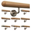 Oak Railing Handrail Set Kit with Angled Holder Various End