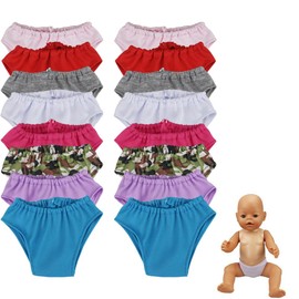 YAFLUG Pack of 16 Doll Panties, Doll Accessories, Nappies, Changing Bag Doll, for Baby Dolls 35-45 cm