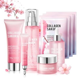 Set De 8 Piezas Para El Cuidado De La Piel: Limpiador Facial, Contorno De Ojos, Tónico, Crema Facial, Suero Hidratante Y 3 Mascarillas Faciales.