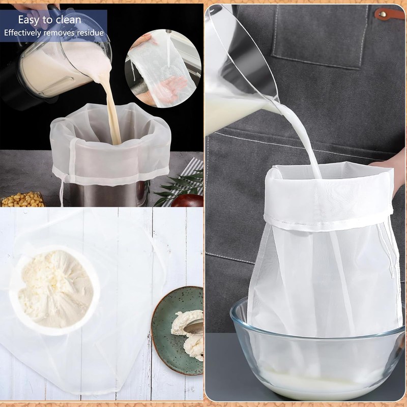 10 PCS Nut Milk Bag Reusable Strainer Bag for Yogurt