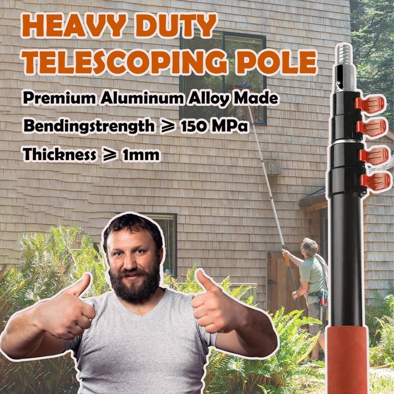 SISUPASSIE Telescoping Extension Pole, Reach to 26FT Telescoping Pole Multi-Purpose