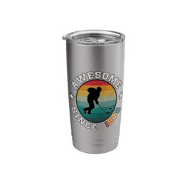 Birthday Hockey Lover Gift 47 years Old Awesome Since 1978 Stainless Steel Insulated Tumbler
