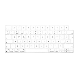 WYGCH Spanish Keyboard Cover for MacBook Air 13.6" 15.3" A2941 A2681/for MacBook Pro 14" 16" A2779 A2442 A2780 A2485,Keyboard Protector (EU Layout, White)