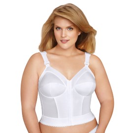 Exquisite Form Fully #5107530 Classic Support Slimming Full-Coverage Longline Posture Bra, Front Closure, Wire-Free, White, 36D