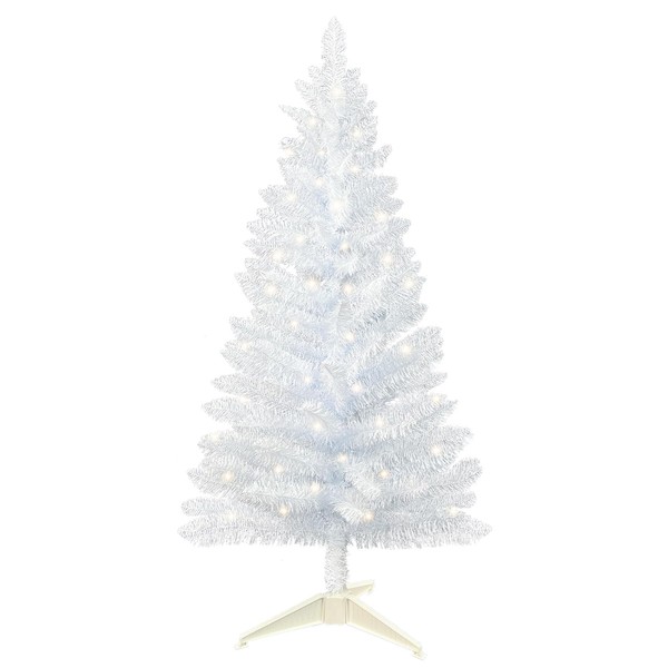 3.5ft Lighted Artificial White Christmas Tree | Leeheeyee Small Christmas