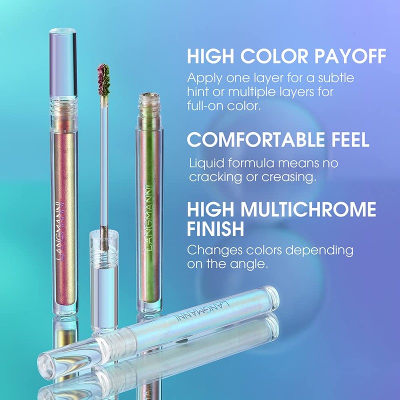 Jolilab Metallic Liquid Chameleon Eyeshadow, Multi-Dimensional Eye Looks, Long-lasting Holographic