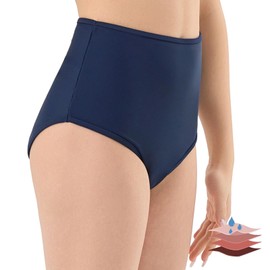 ToVii Leak Proof Period Swimwear Bikini Bottoms for Teen Girls & Women - High Waisted Navy Blue Period Bathing Suit, Comfortable & Absorbent Navy Blue S