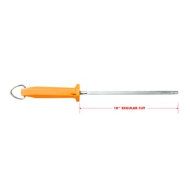 UltraSource-449998 Honing Steel, Coarse, 10", Orange Handle Butcher Steel Sharpener