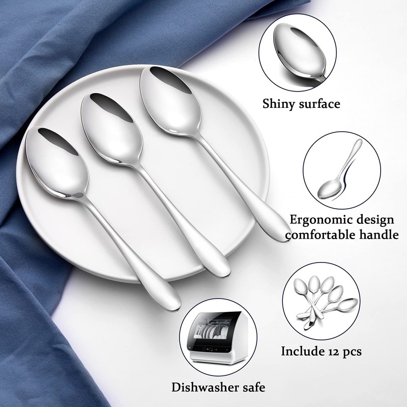 Aebeky 24-Piece Stainless Steel Dinner Spoon,Large Tablespoons,8-Inches (24-Piece)