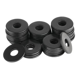 50 Pcs M4 Stainless Steel Flat Penny Washers, Black Assorted Metal Washers for Screws Bolts, Repair Washer O Ring Sealing Gaskets Spacers for Home Office Shop Repair (M4 x 12mm)