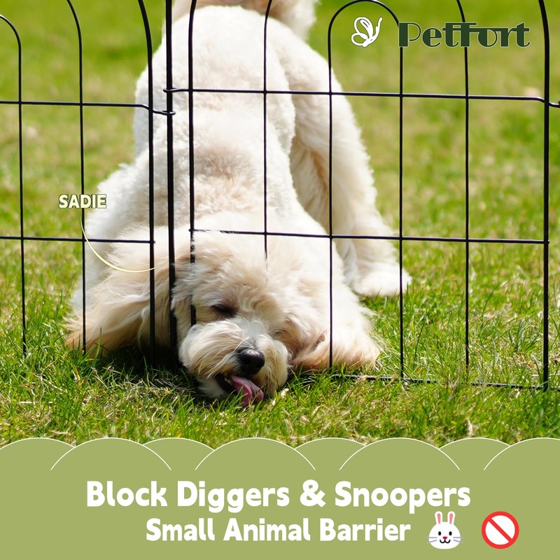 PETFORT Garden Fence Panels, 24 in (High) x 10 ft