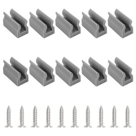 INCREWAY 10PCS Grey Shower Door Bumpers Rubber Wall Jamb Bumpers Glass Sliding Shower Doors Block with Screws for Sliding Glass Doors (8mm Track)