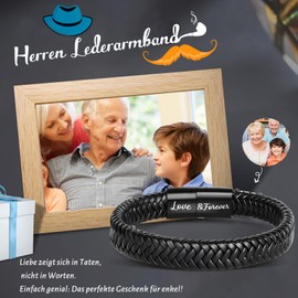 YIBONIKA Gifts for Men, Gift for Him, Leather Bracelet for My Husband, Husband, Boyfriend, Son, Brother, Dad, Nephew, Grandpa, Grandson, Valentine's Day, Anniversary, Birthday, Christmas, Father's