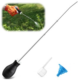 Qualirey Diatomaceous Earth Powder Duster, 9" to 22" Retractable Garden Powder Applicator Dispenser, 8 oz Bulb Duster Sprayer Insect Duster for Home Powder for Organic Gardening Agricultural Supply