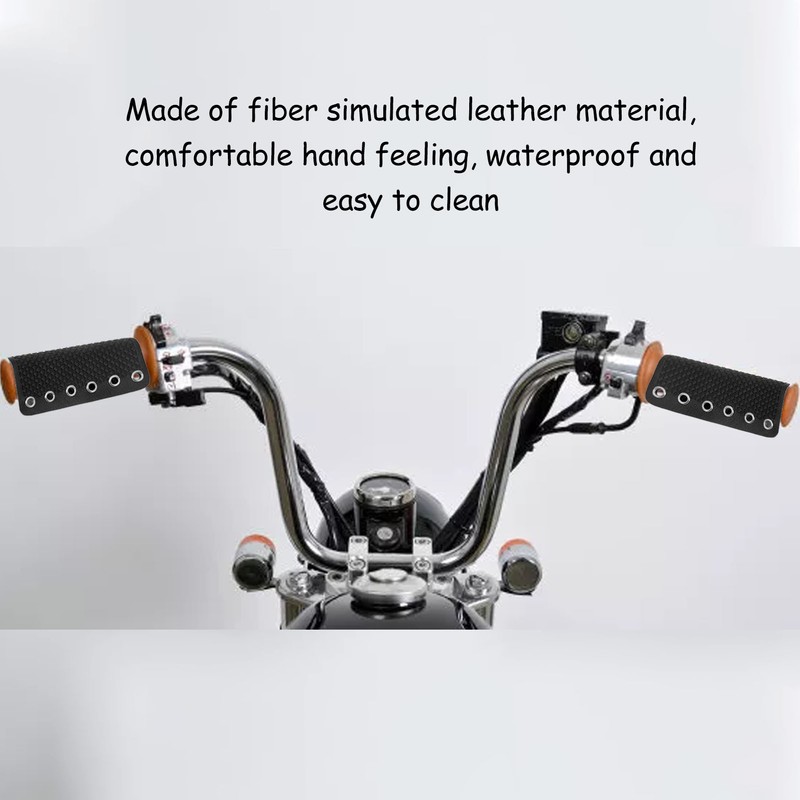 Motorcycle Hand Grip Cover Fiber Simulated Leather Anti Slip Retro