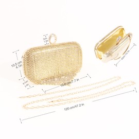 Adaypeace Gold Purse Sparkling 3-in-1 Handbag with Tassels Evening Bag for Women Formal Clutch Purses for Women Durable Fashionista Women's Evening HandBags 7.7'x5.3'x2.4' Perfect for Bridal Wedding Party (gold clutch)